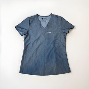 Figs Scrubs Womens XS Gray Graphite Catarina One Pocket Scrub Top V Neck